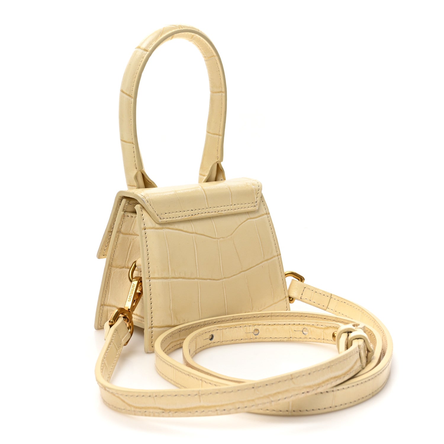 Jacquemus Calfskin Crocodile Embossed Le Chiquito Beige 3 of 10