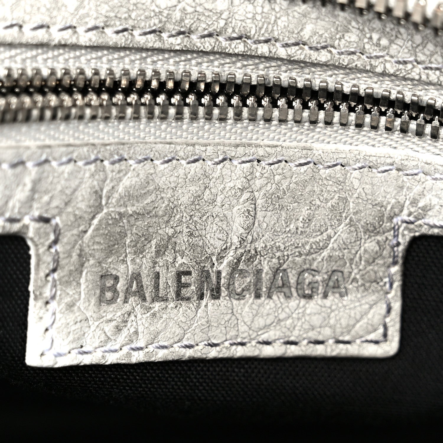 Balenciaga Agneau Arena Dirty Effect Arena Small Neo Cagole City Handbag Optic White 7 of 11
