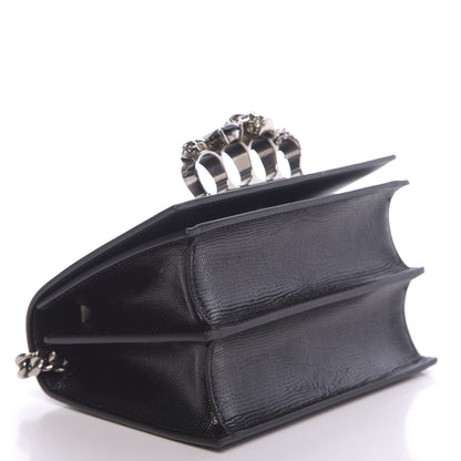 Alexander McQueen Lizard Embossed Calfskin Knuckle Crossbody Black 4 of 12