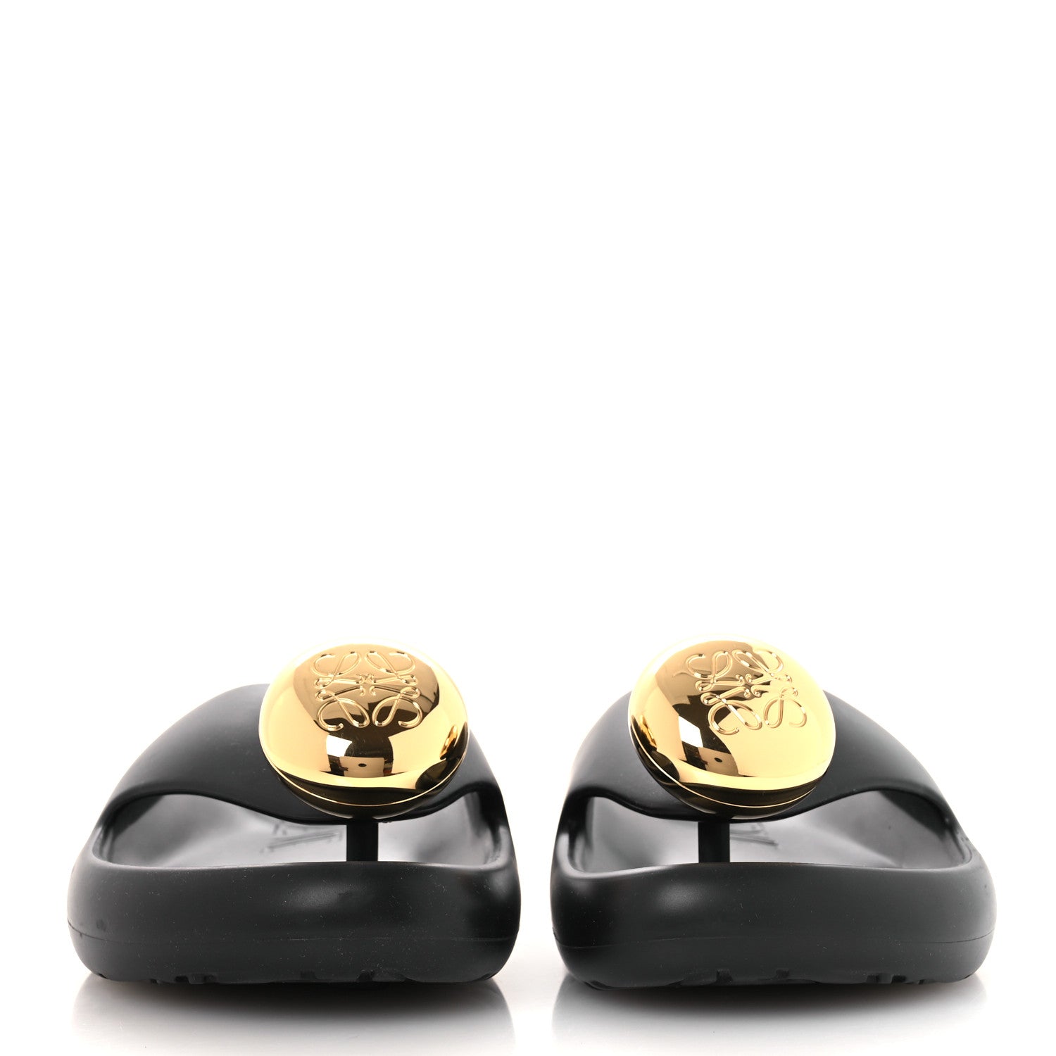 Loewe Foam Rubber Paula's Ibiza Pebble Toe Post Sandals 37 Black 3 of 11