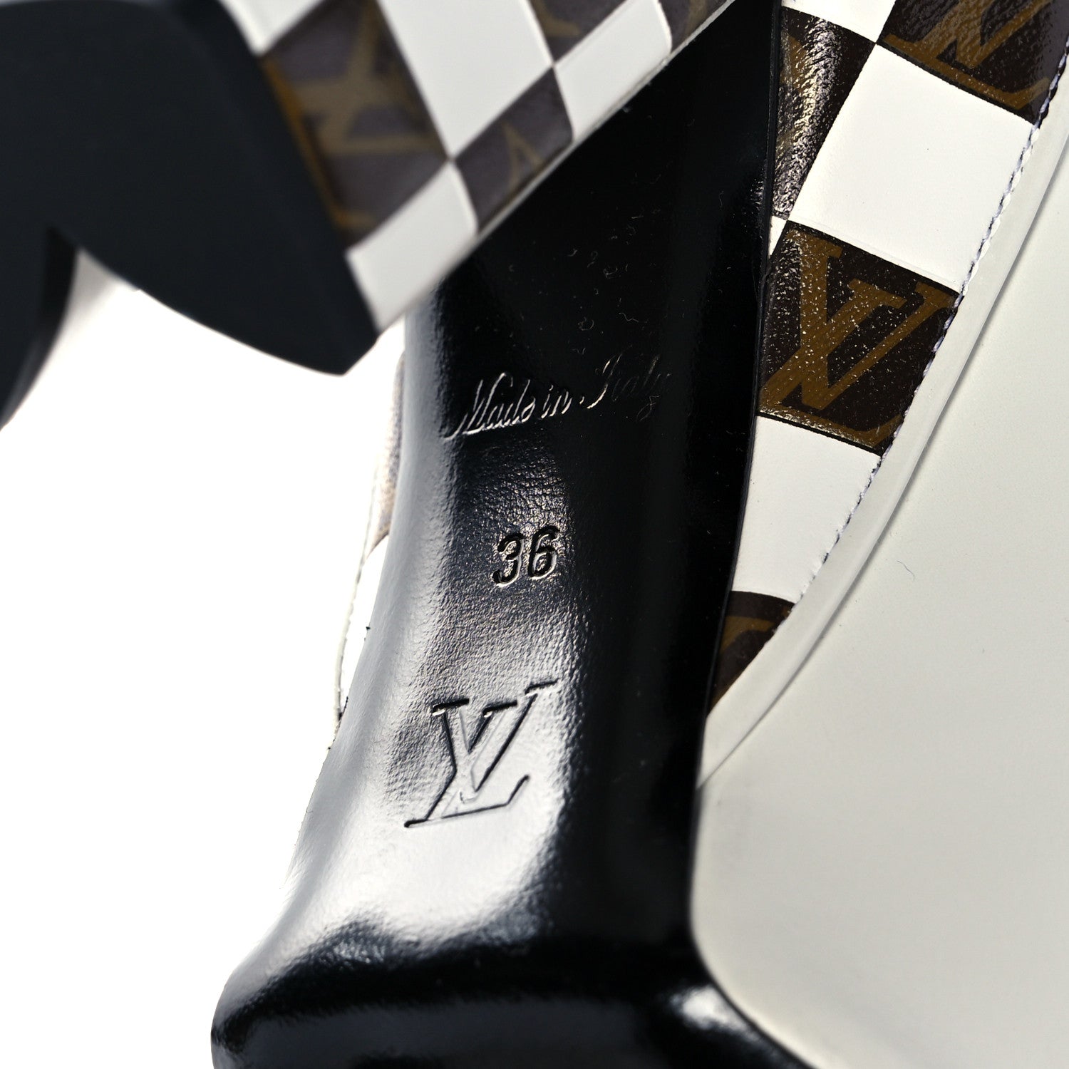 Louis Vuitton Calfskin Monogram Damier Tressage Matchmake Pumps 36 White 6 of 9
