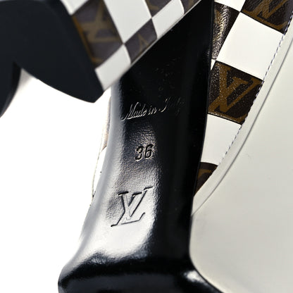 Louis Vuitton Calfskin Monogram Damier Tressage Matchmake Pumps 36 White 6 of 9