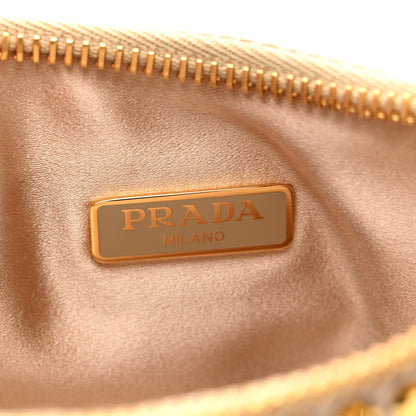 Prada Satin Crystal Re-Edition 2005 Shoulder Bag Platino 6 of 10