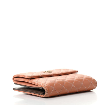 Chanel Lambskin Micro Quilted Compact French Wallet Dark Beige 4 of 11