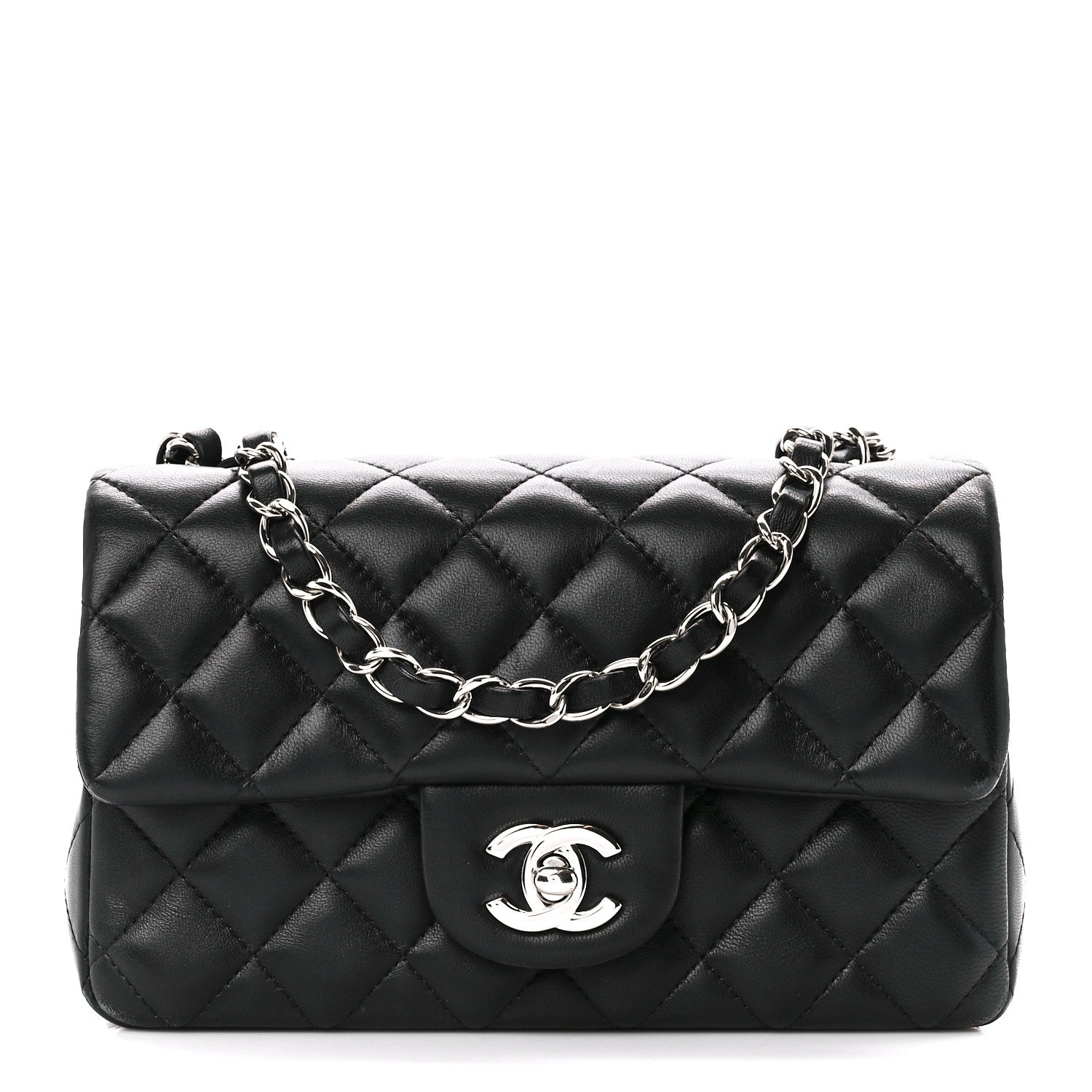 Chanel Lambskin Quilted Mini Rectangular Flap Black 1 of 11
