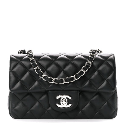 Chanel Lambskin Quilted Mini Rectangular Flap Black 1 of 11