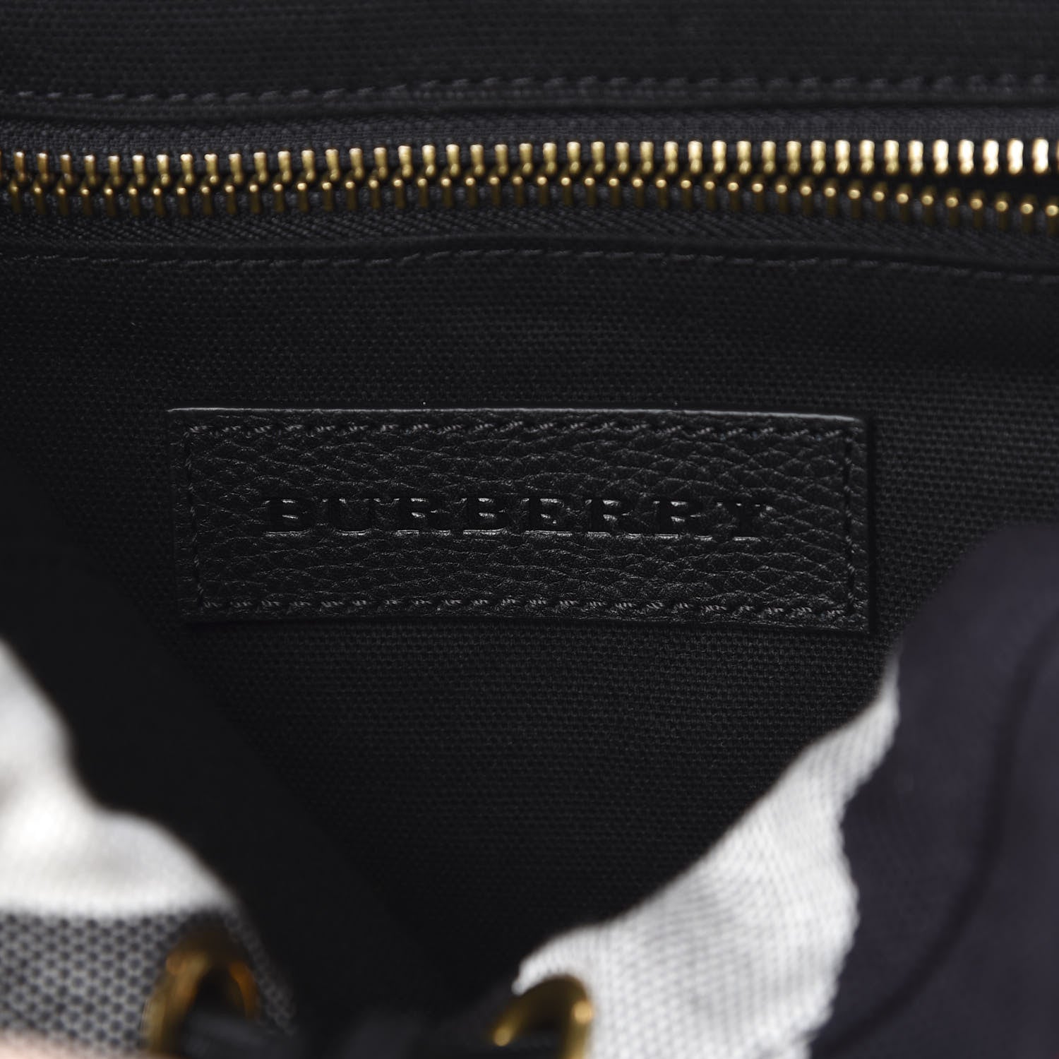 Burberry Overdyed Canvas Mega Check Drifton Backpack Black 5 of 10