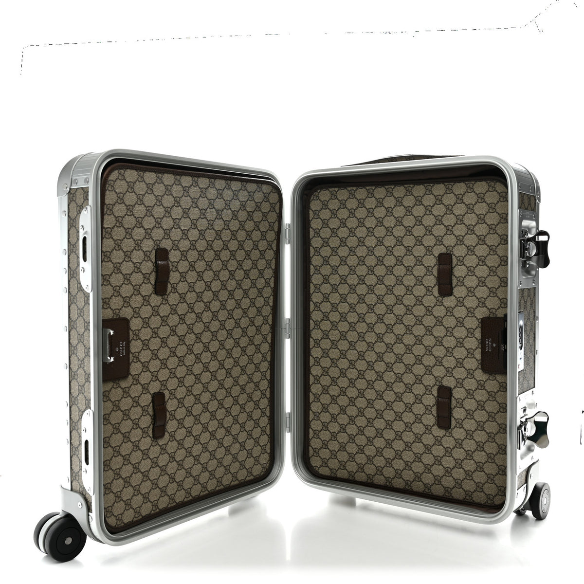 GG Supreme Monogram Porter Cabin Plus Suitcase Beige Dark Brown Supreme