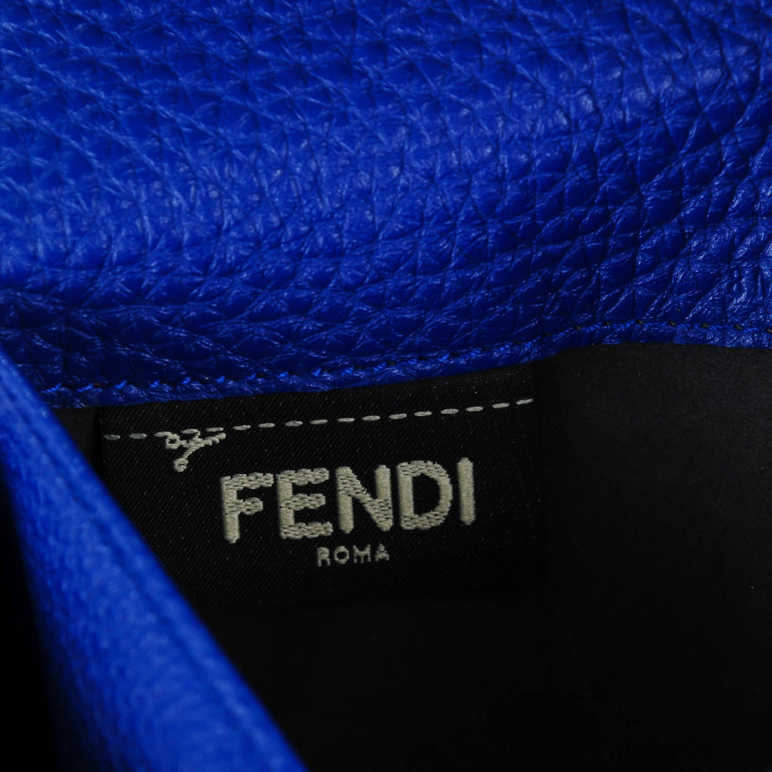 Fendi Cuoio Romano Selleria Peekaboo Wallet Blue Neon 7 of 8