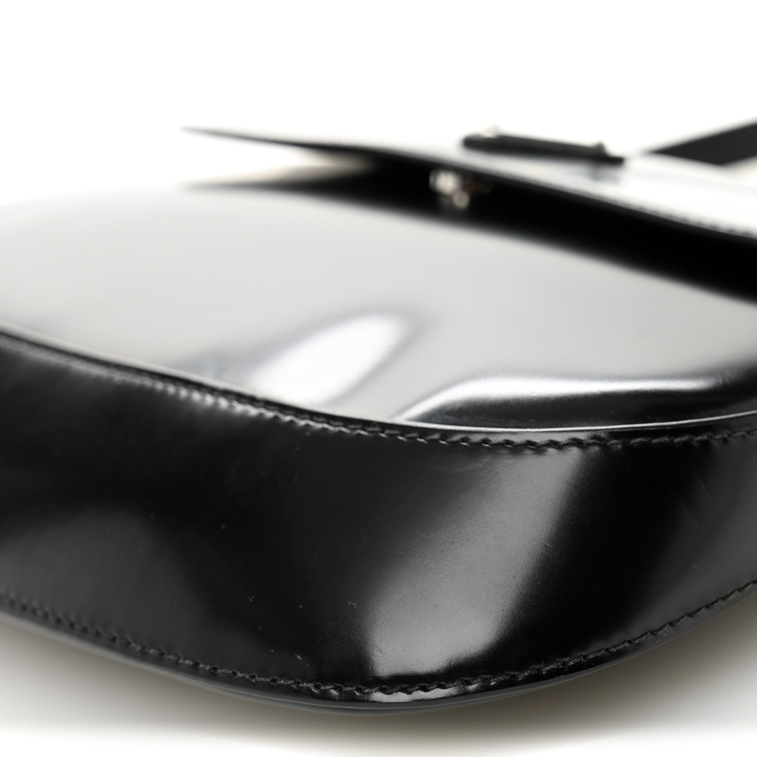 Prada Spazzolato Cleo Flap Shoulder Bag Black 10 of 11