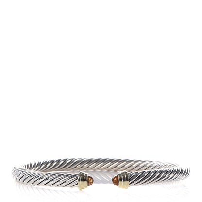 David Yurman Sterling Silver 14K Yellow Gold Citrine 5mm Cable Classics Petite Color Bracelet 1 of 4