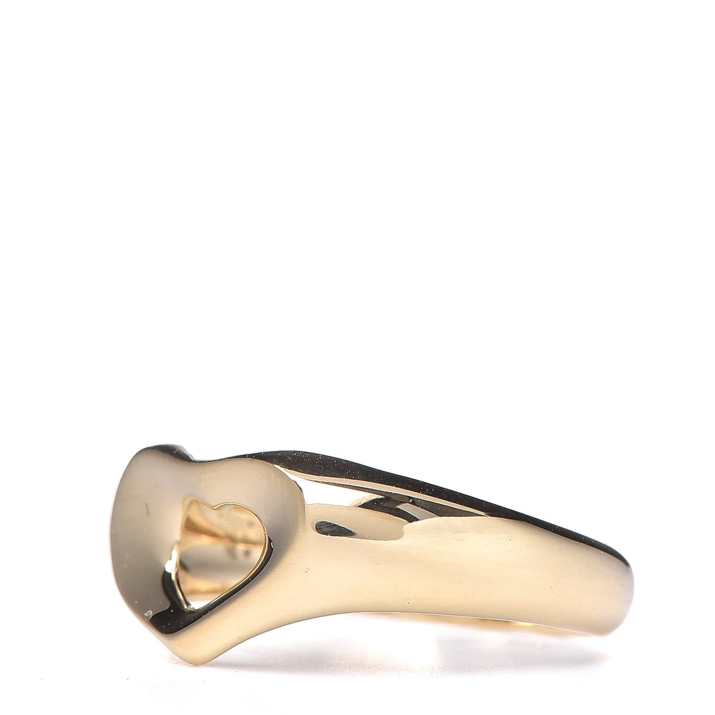 18K Yellow Gold Open Heart Ring 50 5.25