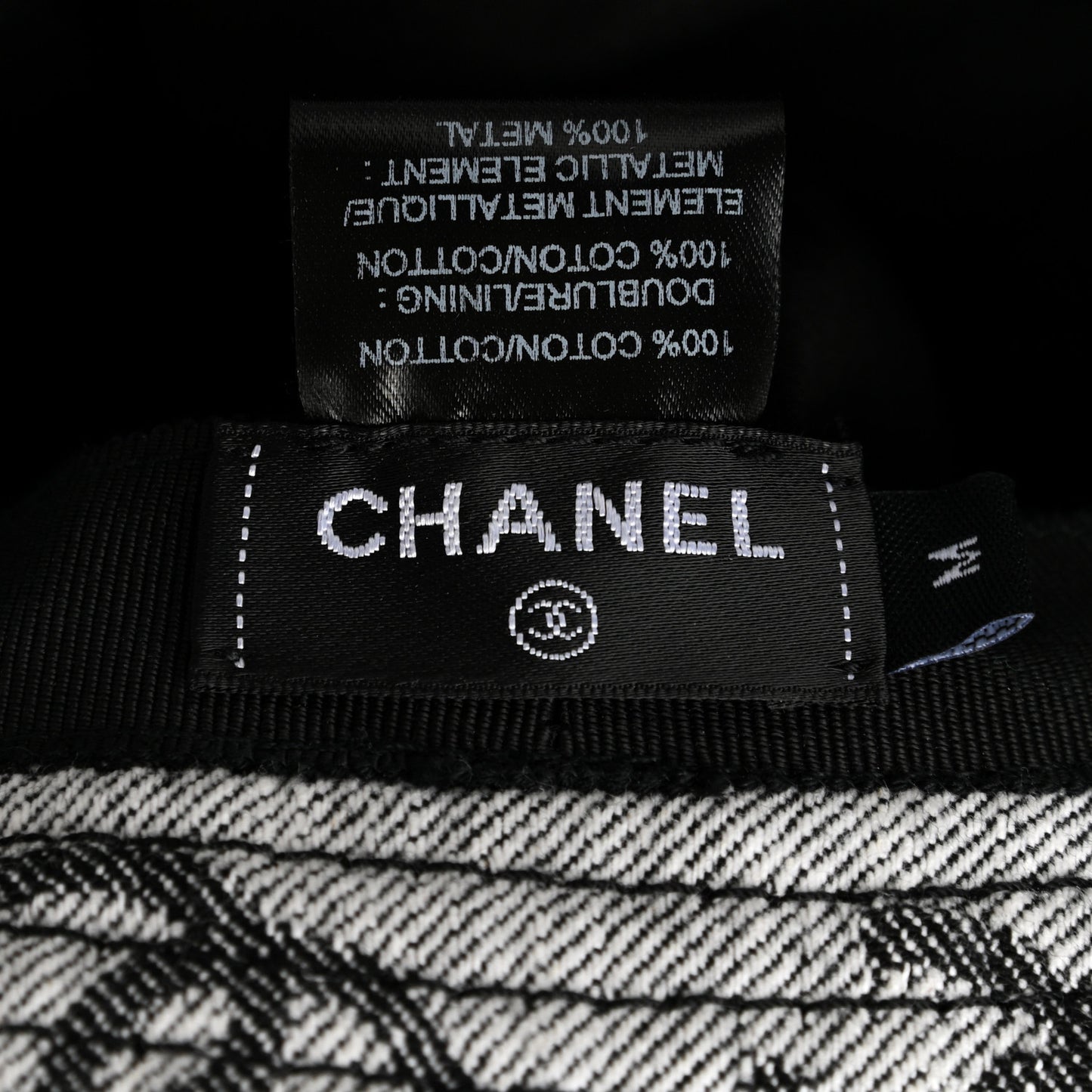 Denim CC Bucket Hat M White Black