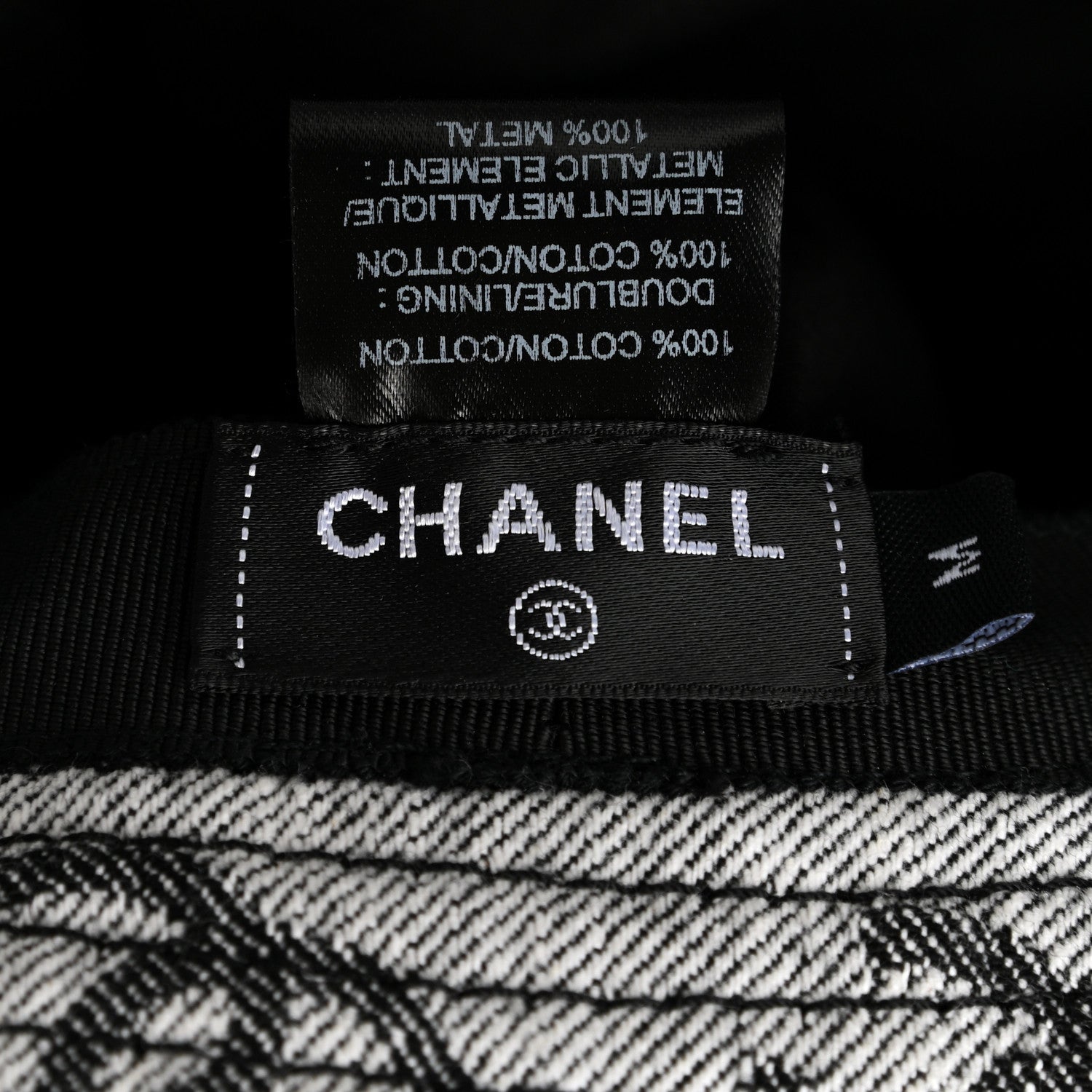 Chanel Denim CC Bucket Hat M White Black 8 of 8