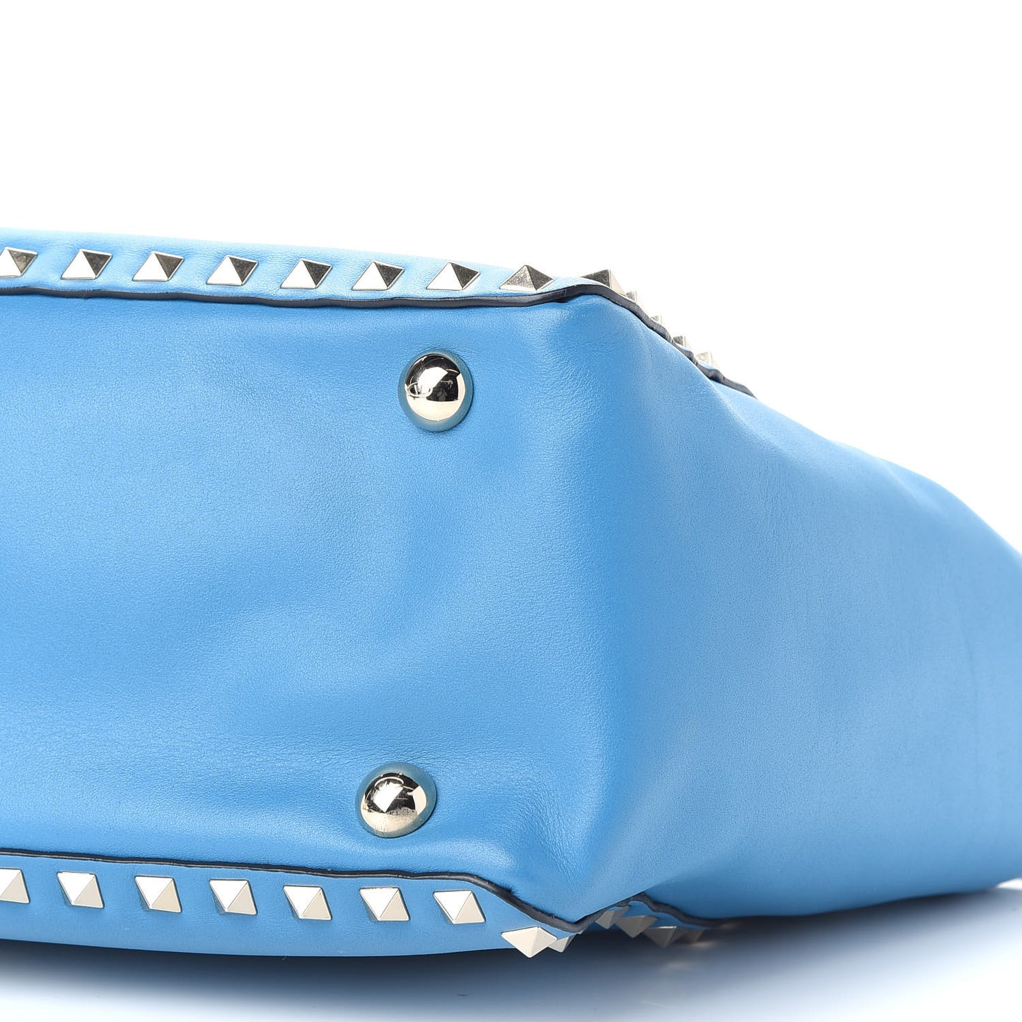 Vitello Small Rockstud Tote Light Blue