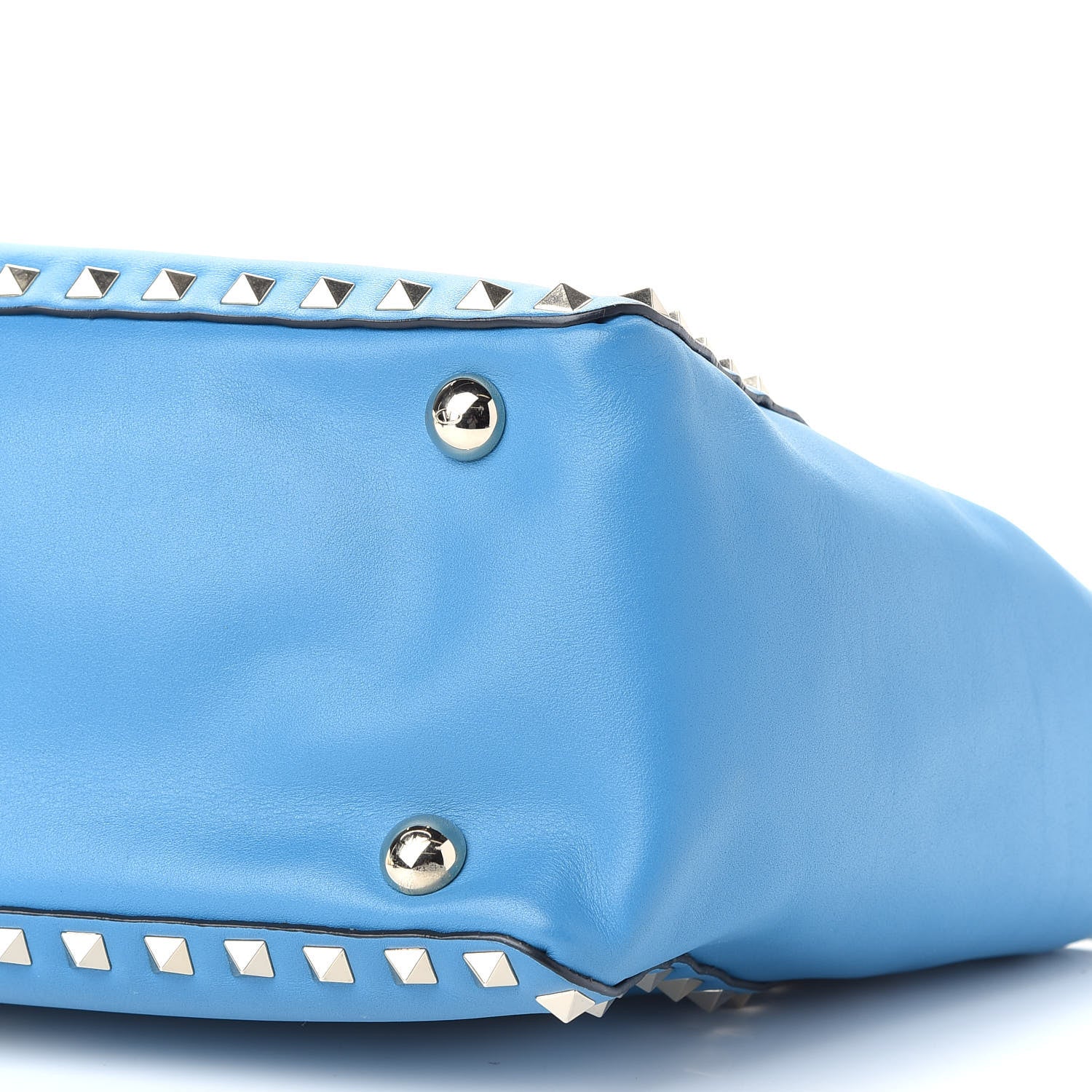 Valentino Garavani Vitello Small Rockstud Tote Light Blue 7 of 7