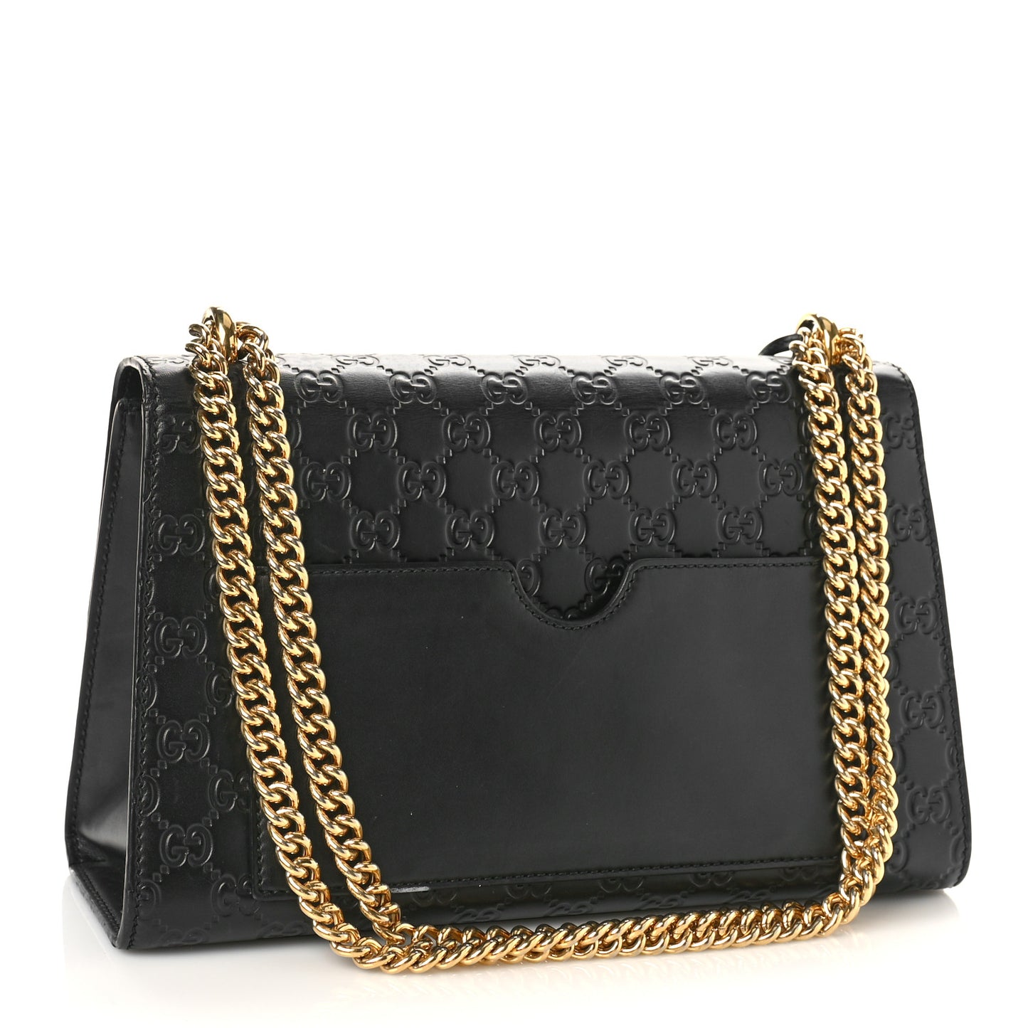 Guccissima Medium Padlock Shoulder Bag Black