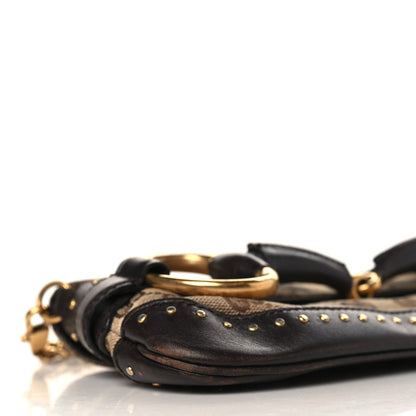 Gucci Monogram Studded Horsebit Clutch Dark Brown 7 of 13