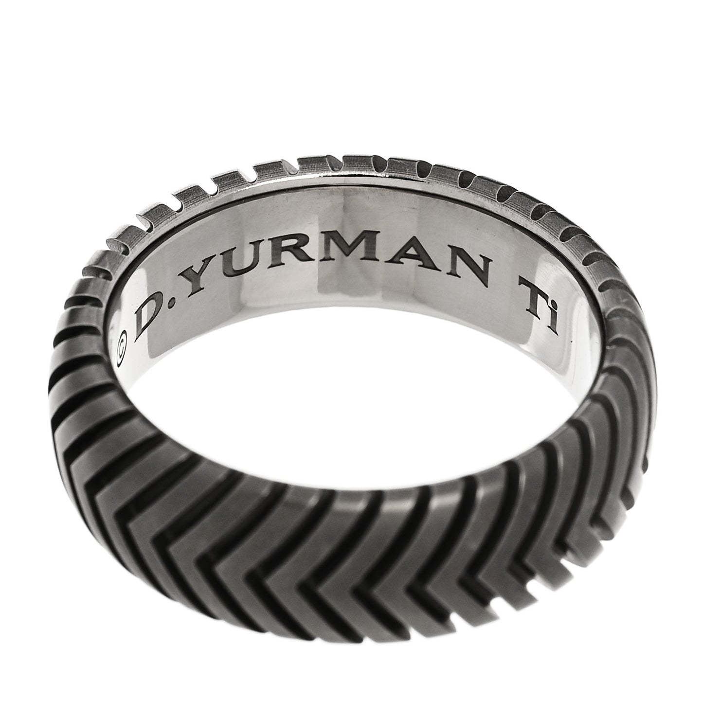 Titanium 8mm Chevron Band Ring 63 10.5