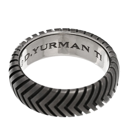 David Yurman Titanium 8mm Chevron Band Ring 63 10.5 4 of 4