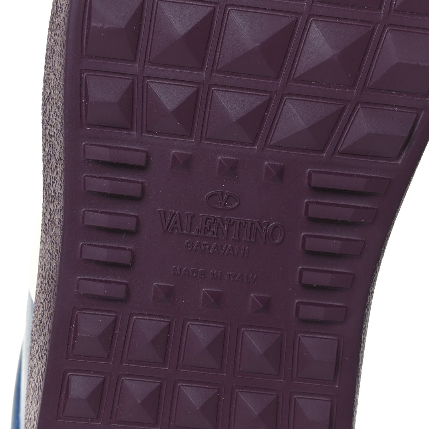 Valentino Garavani Calfskin Mime Rockstud Open Sneakers 36 Indigo Rubin Ivory 7 of 8