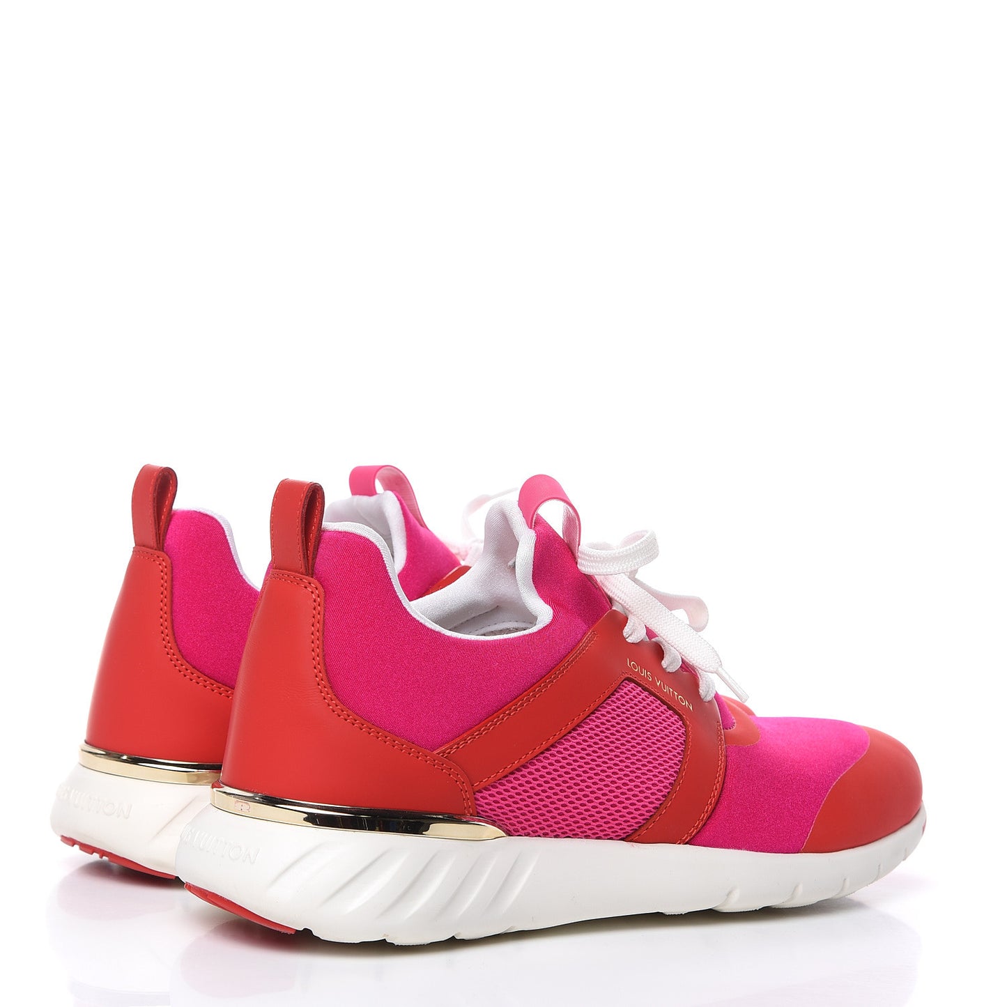 Rubber Technical Fabric Calfskin Aftergame Sneakers 38 Fuchsia