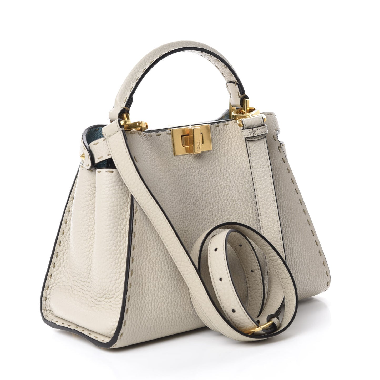 Cuoio Romano Selleria Medium Peekaboo Iconic Essentially Satchel Latte Laguna Tortora