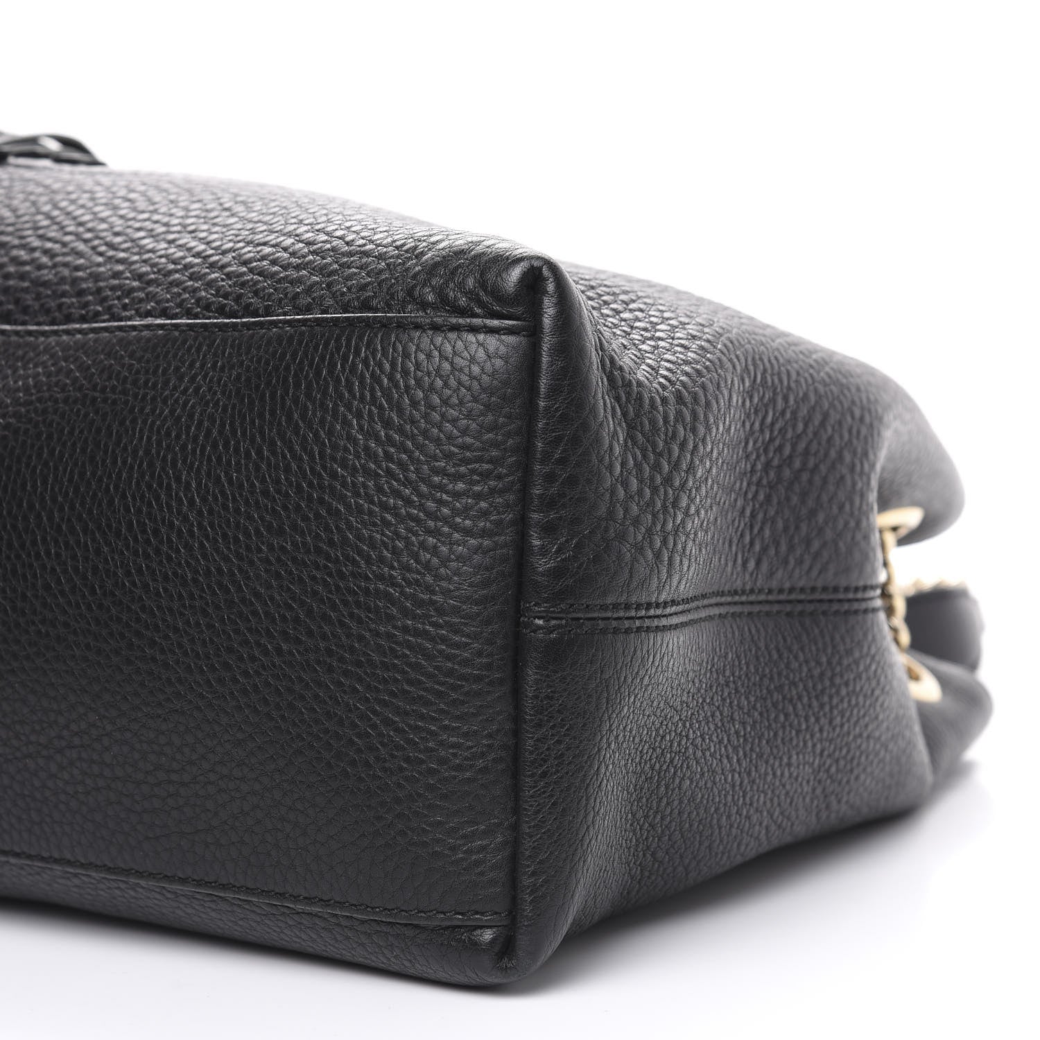 Gucci Pebbled Calfskin Medium Soho Chain Shoulder Bag Black 9 of 11