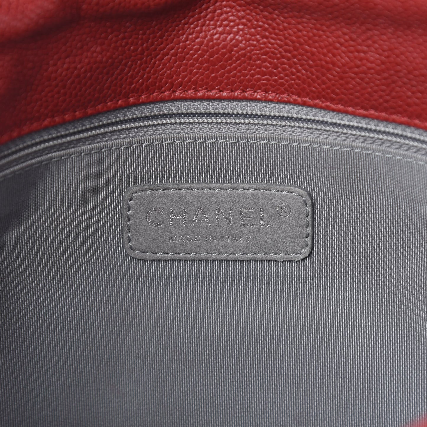 Caviar Quilted Large French Riviera Flap Red