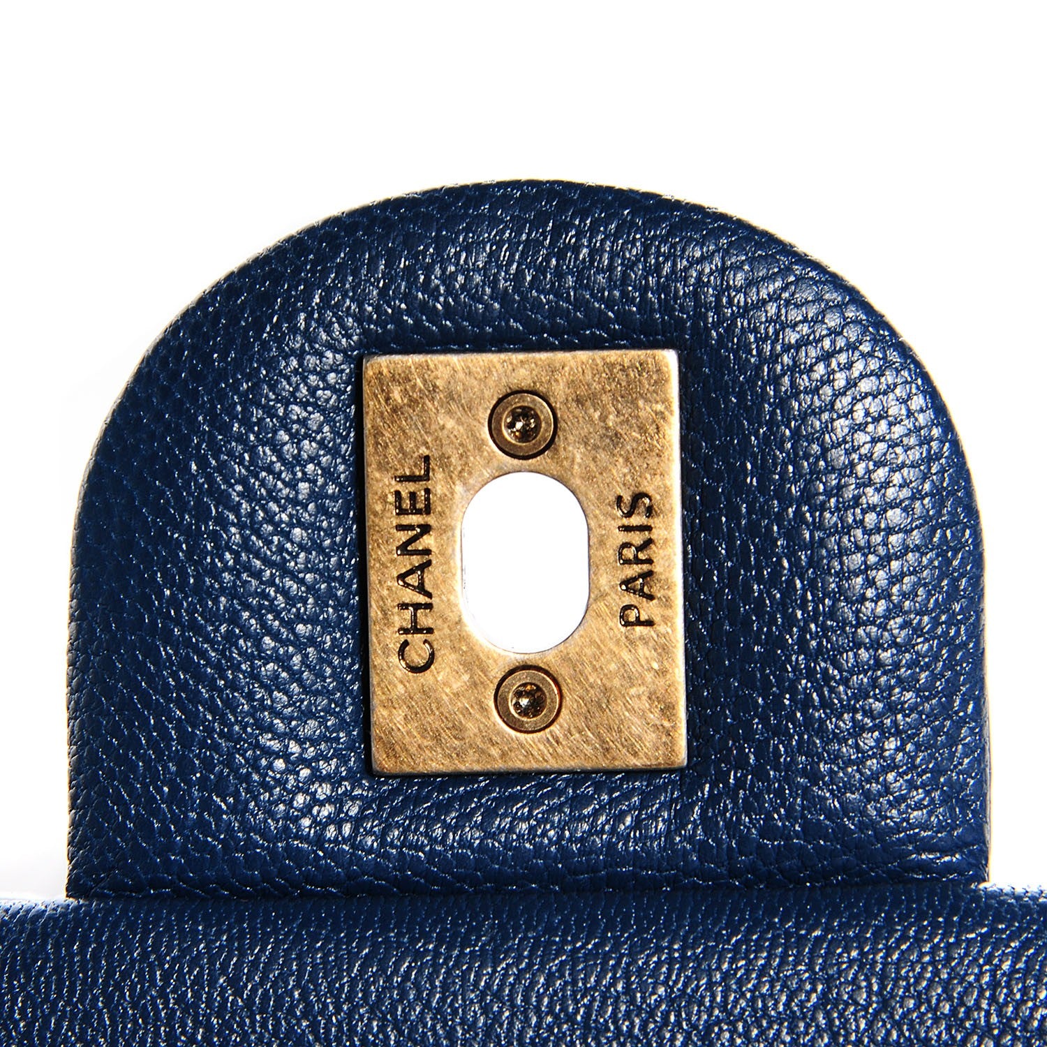 Chanel Patent Goatskin Quilted CC Eyelet Small Flap Blue 7 of 9