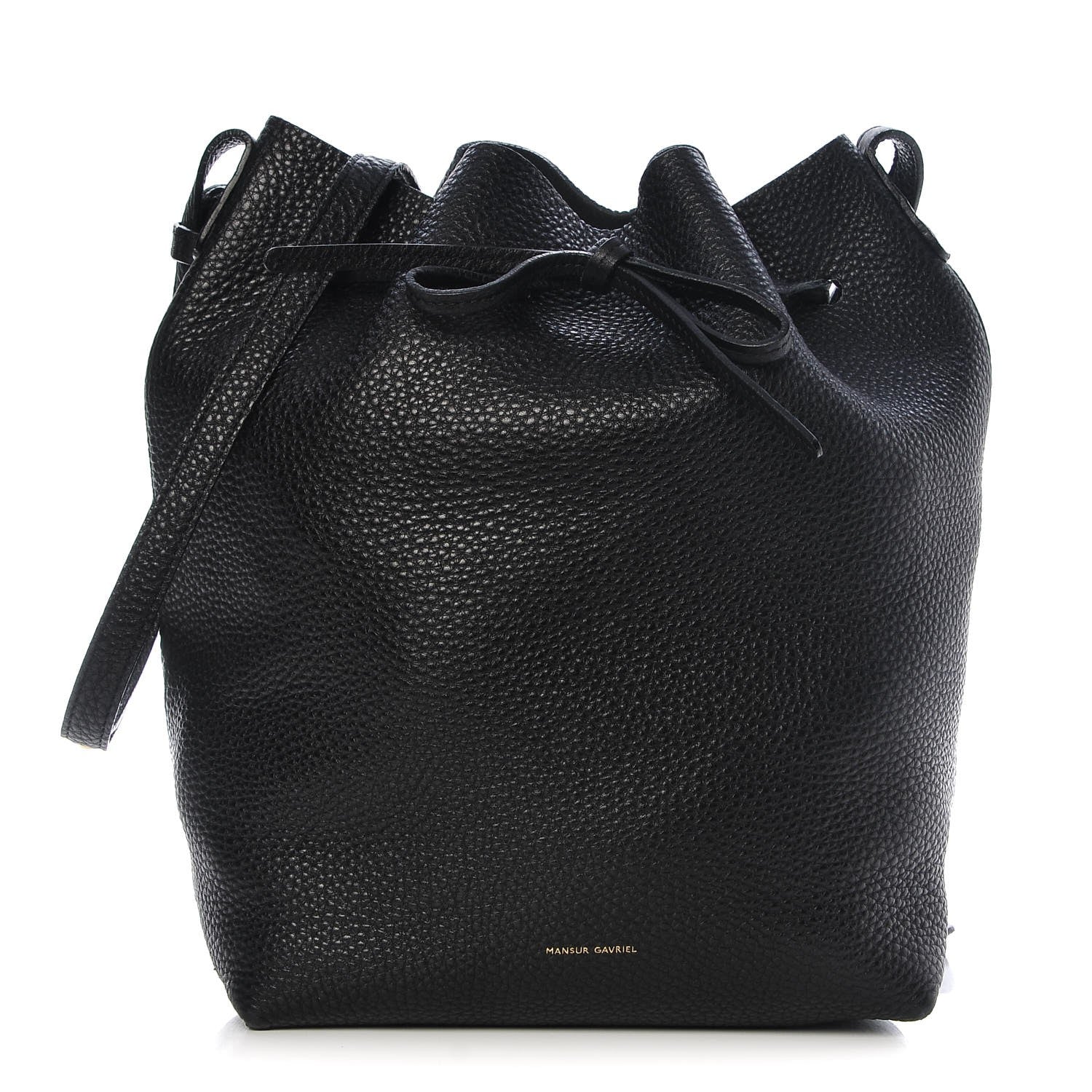 Mansur Gavriel Tumbled Calfskin Bucket Bag Black 1 of 7