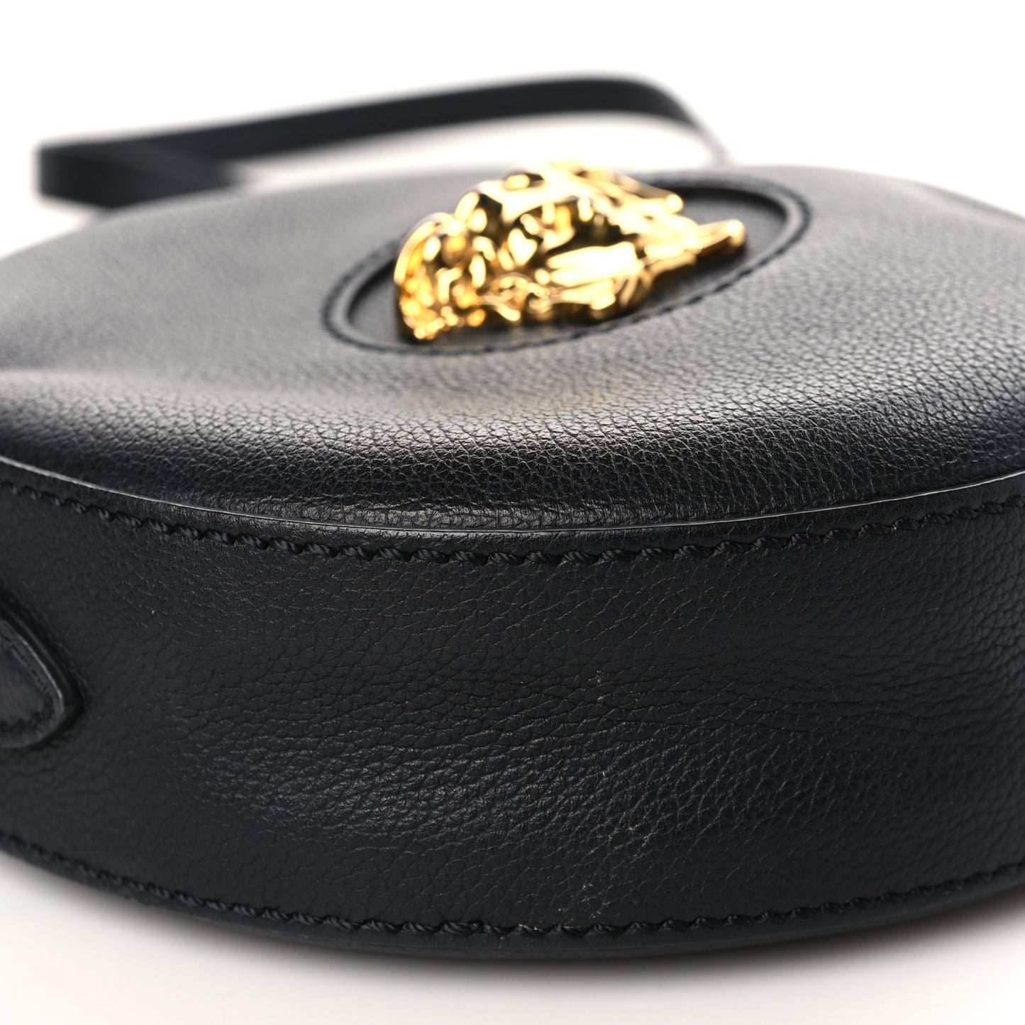 Calfskin La Medusa Round Camera Bag Black