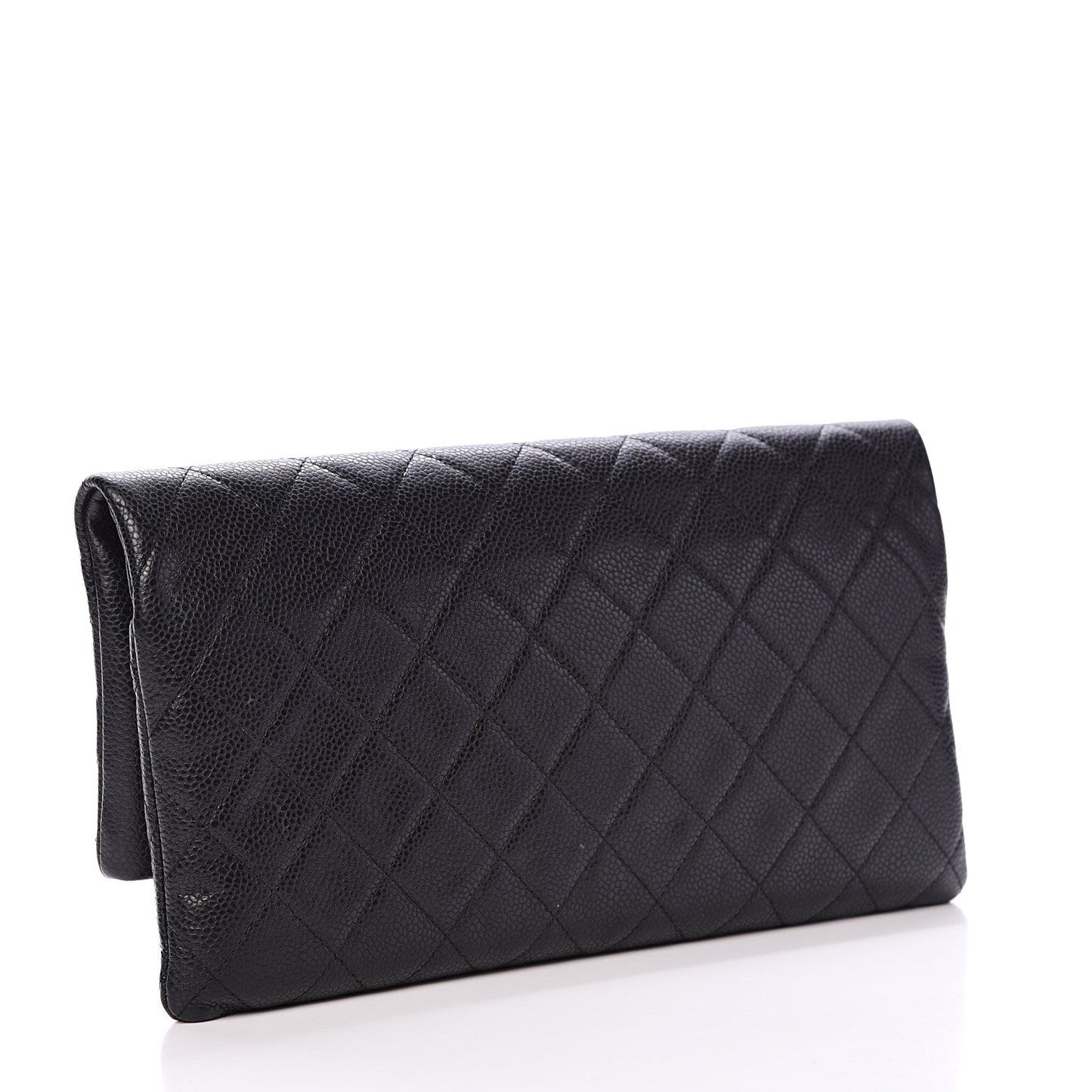 Caviar Quilted CC Beauty Clutch Black