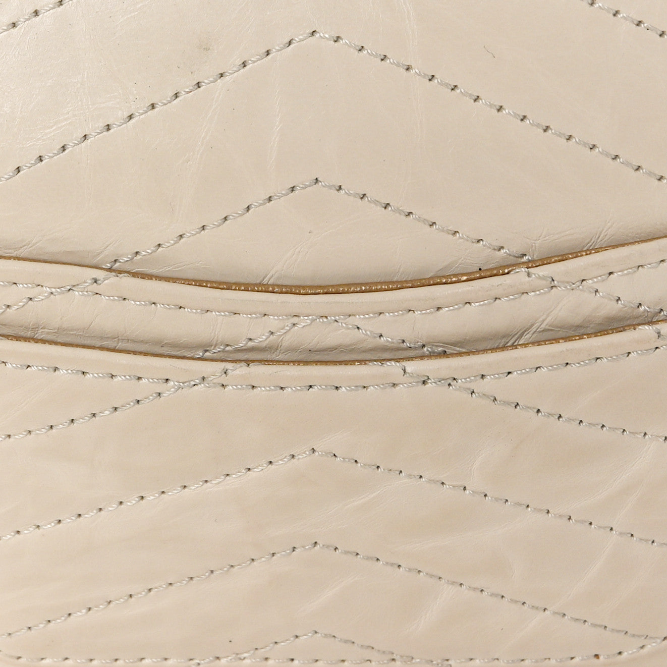 Chanel Crumpled Calfskin Chevron Chain Mini Square Ivory 11 of 13