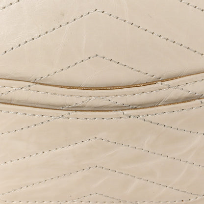 Chanel Crumpled Calfskin Chevron Chain Mini Square Ivory 11 of 13