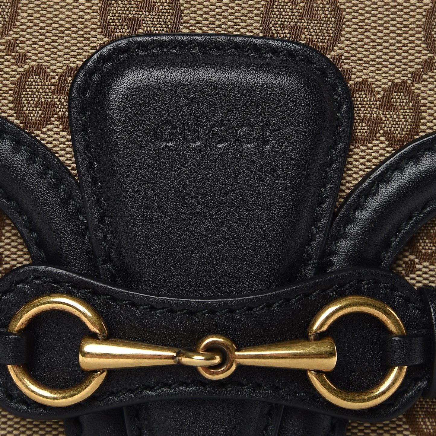 Monogram Small Lady Web Shoulder Bag Beige Black