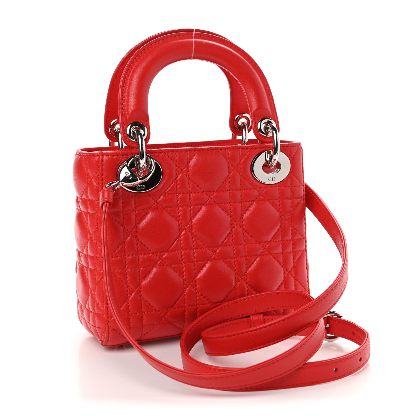 Lambskin Cannage Mini Lady Dior Red