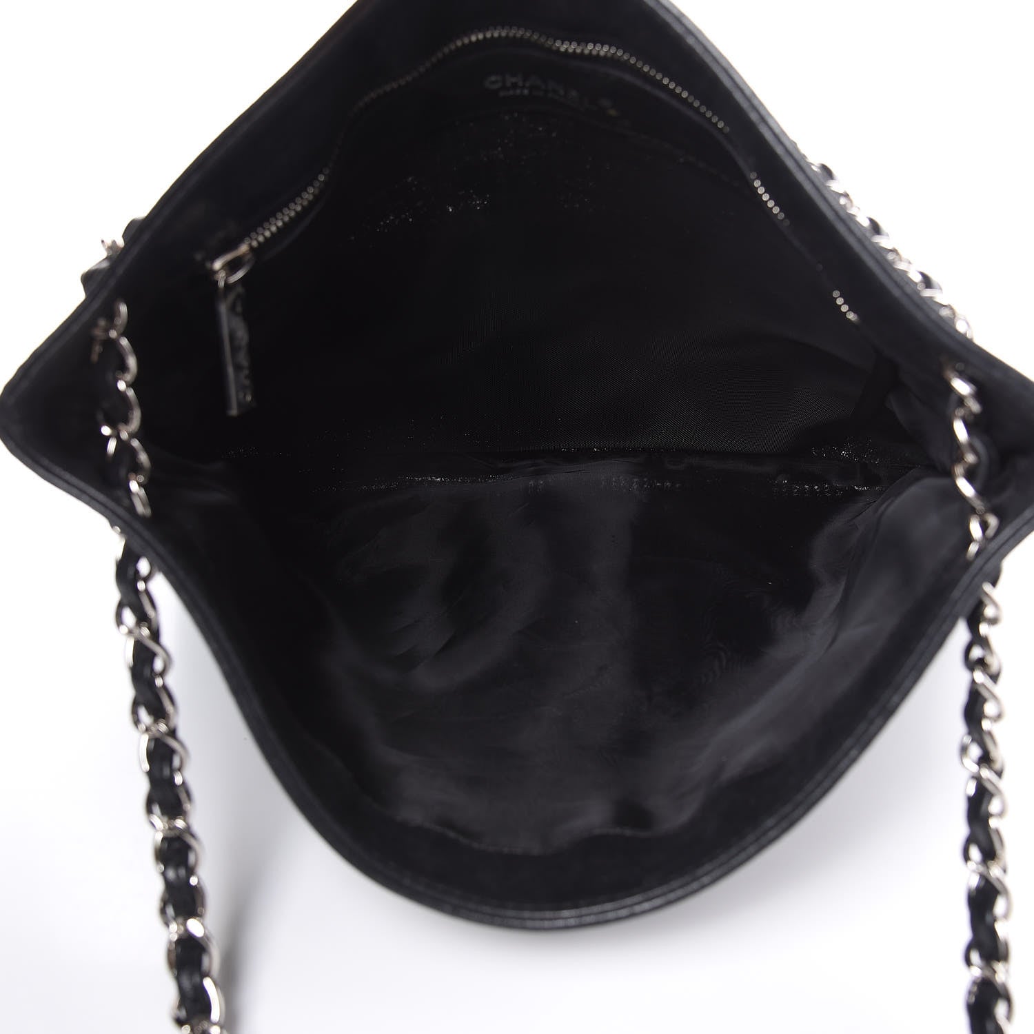 Chanel Calfskin Mesh Hidden Sequin CC Tote Black 5 of 14