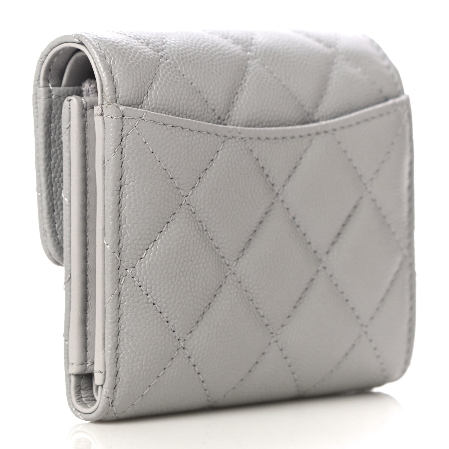 Chanel Caviar Quilted Small Flap Wallet Grey 3 of 12