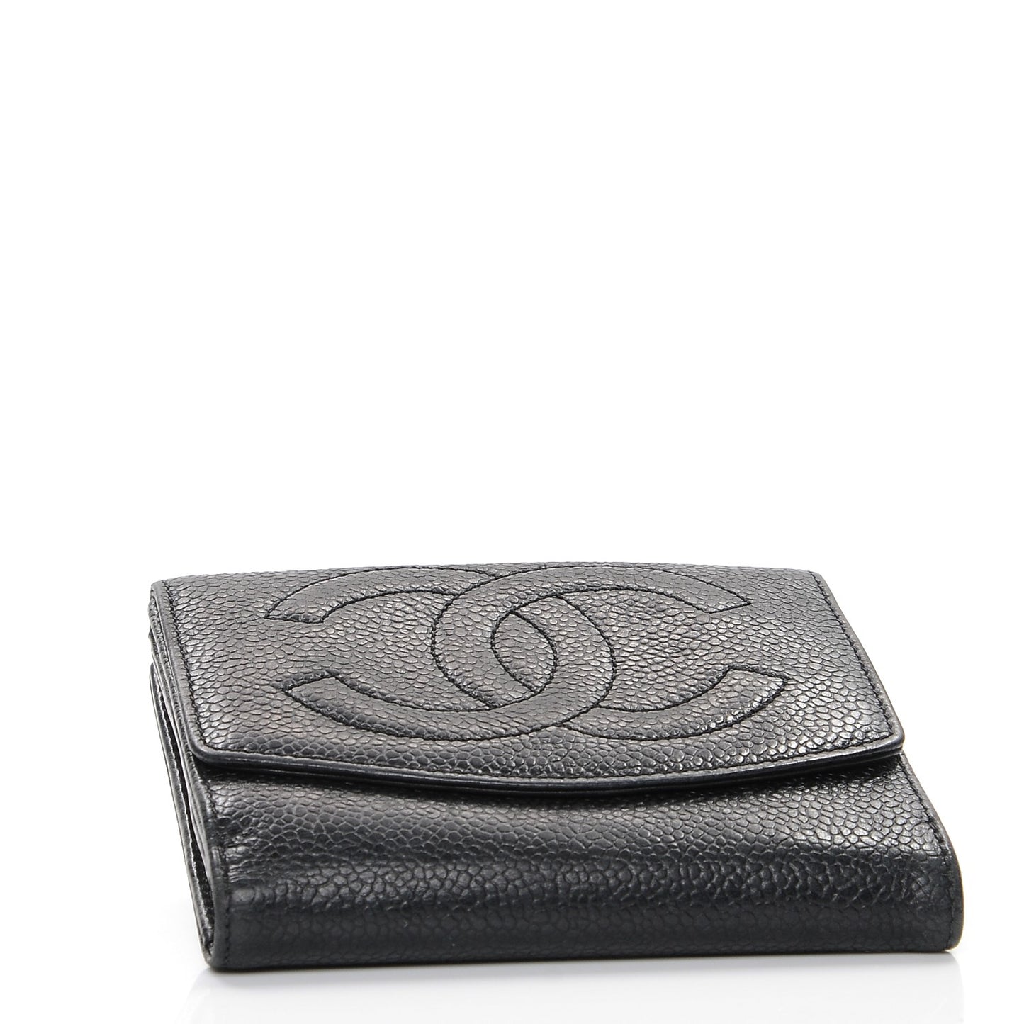 Caviar Timeless CC Compact French Wallet Black