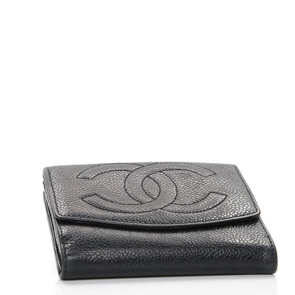 Chanel Caviar Timeless CC Compact French Wallet Black 4 of 9