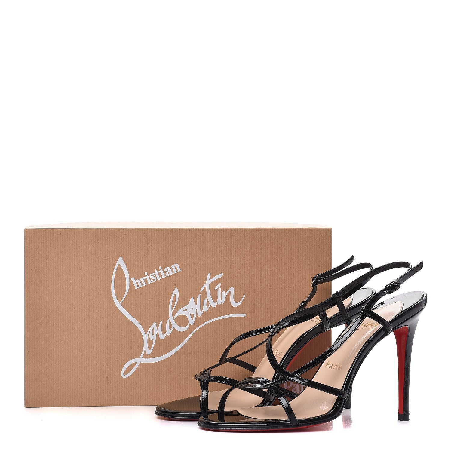 Christian Louboutin Patent Mimini 85 Sandals 38 Black 10 of 10
