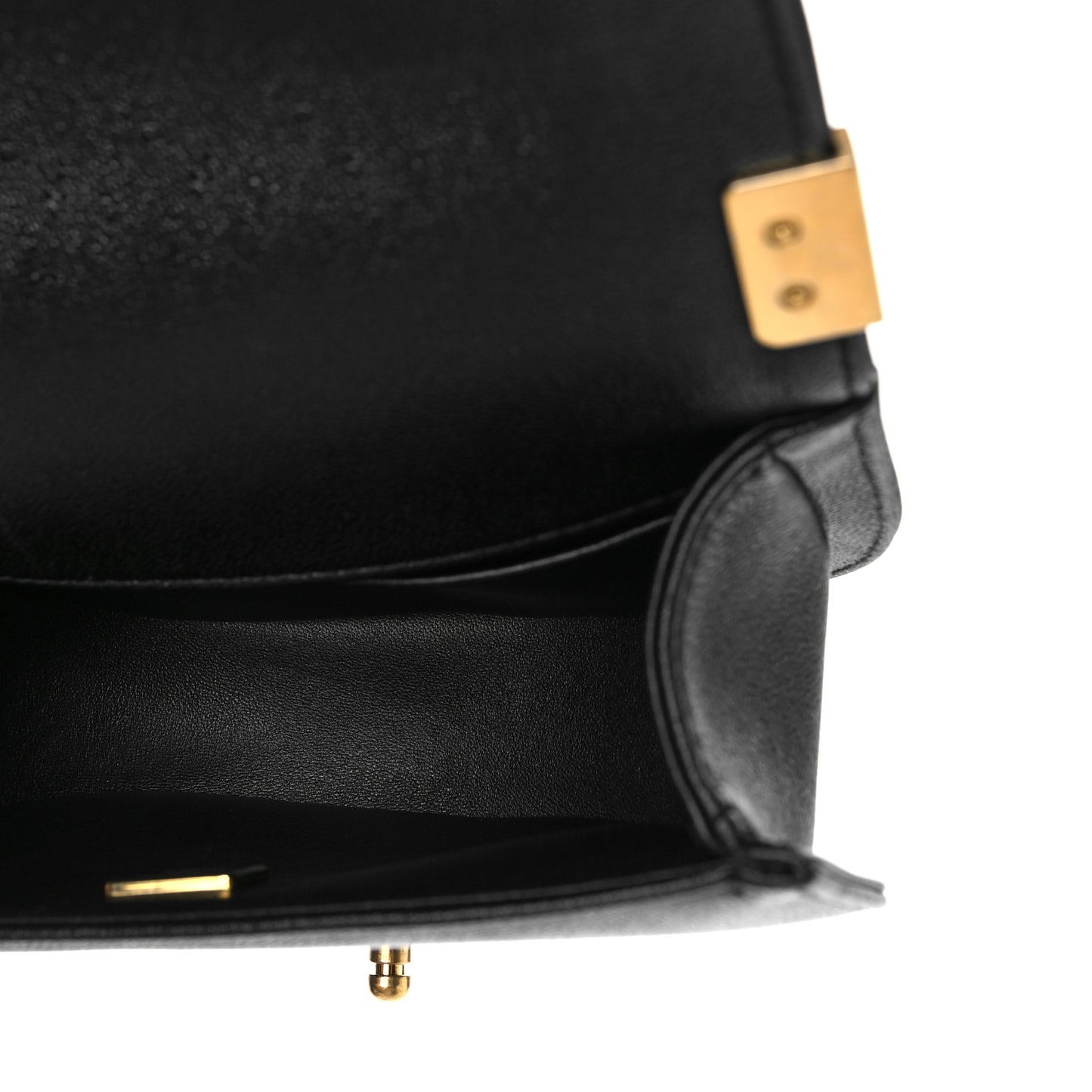 Caviar Quilted Small Boy Messenger Bag Black
