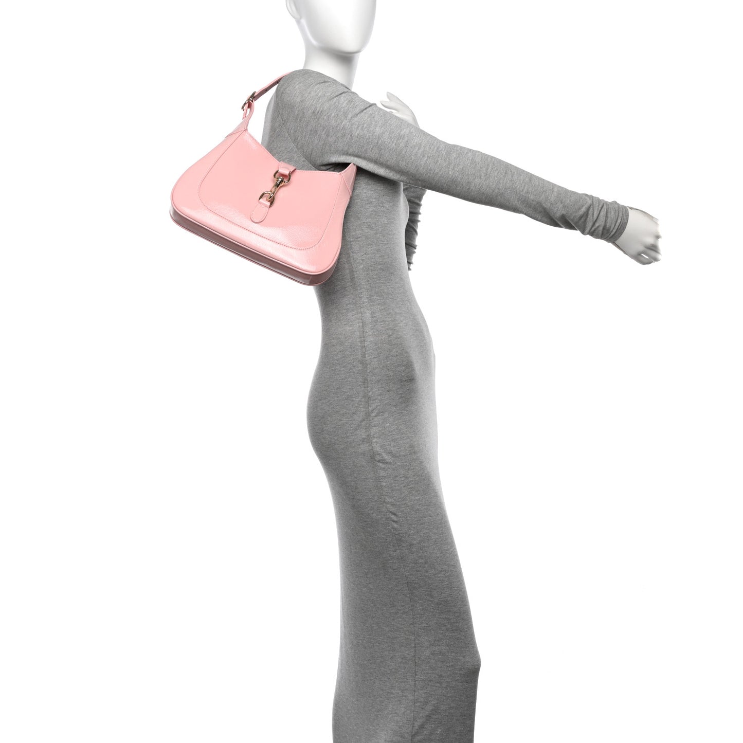 Patent Calfskin Small Jackie 1961 Hobo Light Pink