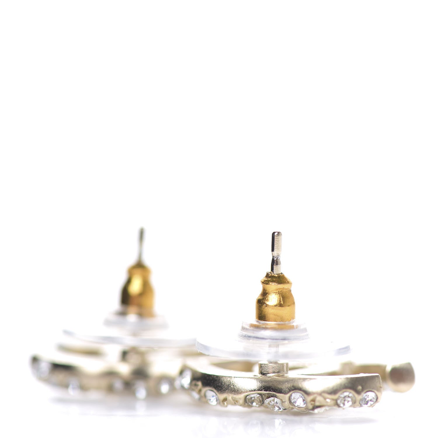 Chanel Crystal CC Earrings Gold 2 of 3