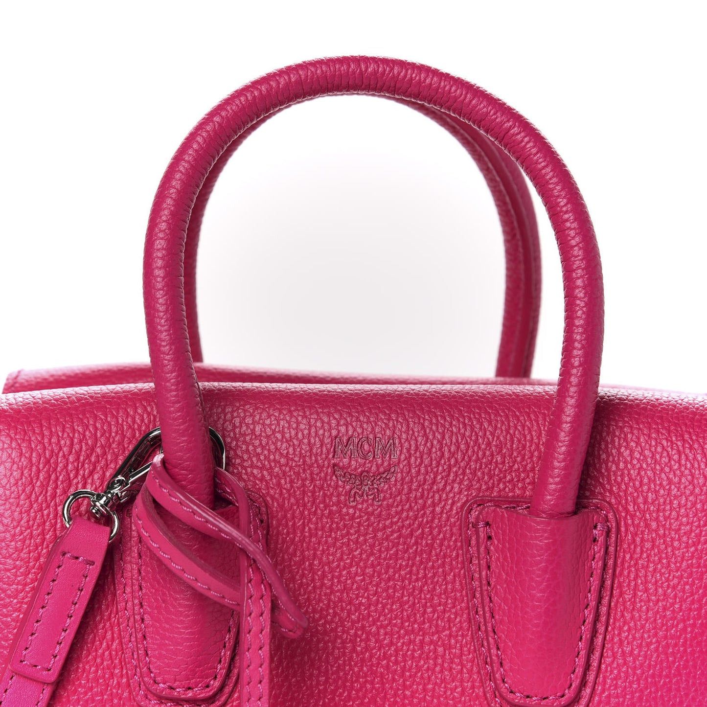 Grained Calfskin Mini Milla Tote Beetroot Pink