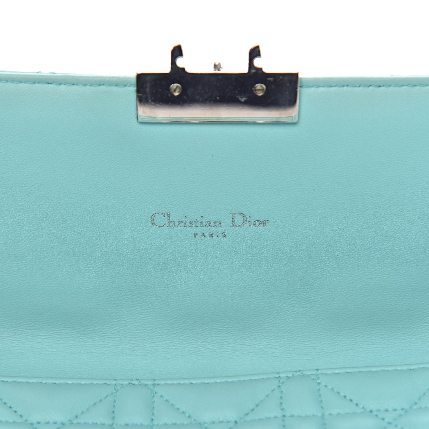 Lambskin Cannage Miss Dior Promenade Pouch Turquoise
