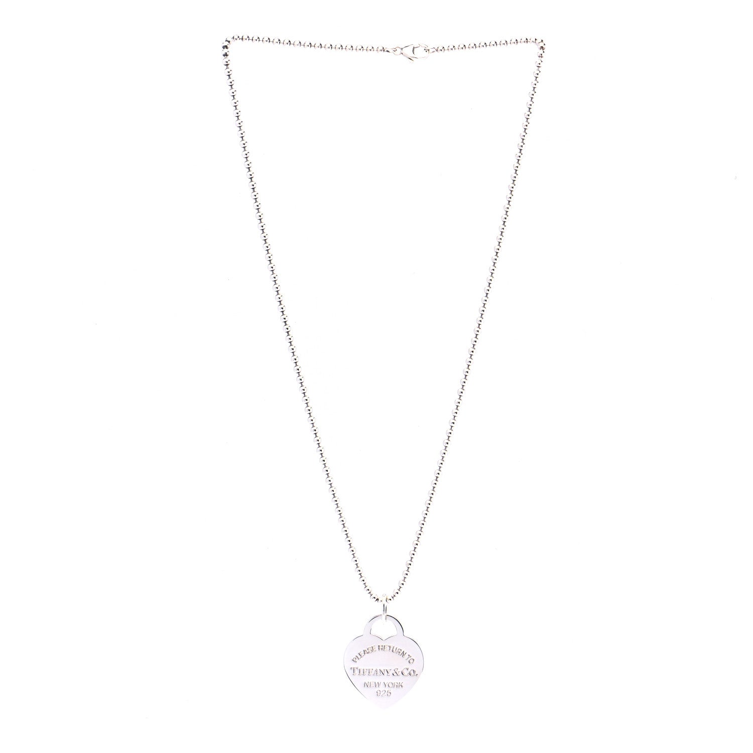 Tiffany Sterling Silver Long Return to Tiffany Heart Pendant Necklace 2 of 5