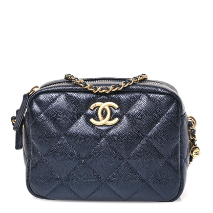 Chanel Iridescent Caviar Quilted Chain Melody Camera Bag Dark Blue 1 of 10