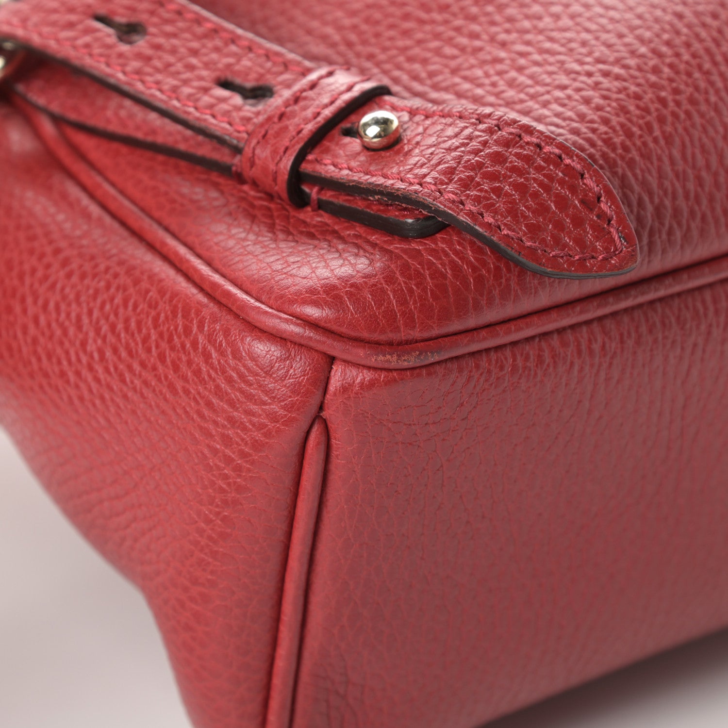 Gucci Pebbled Calfskin Soho Chain Backpack Hibiscus Red 12 of 14